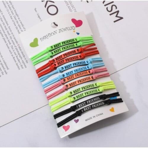 12Pcs Best Friends Good Luck Jesus Elastic Braided Bracelet Kit BFF Kids Jewelry R7RF