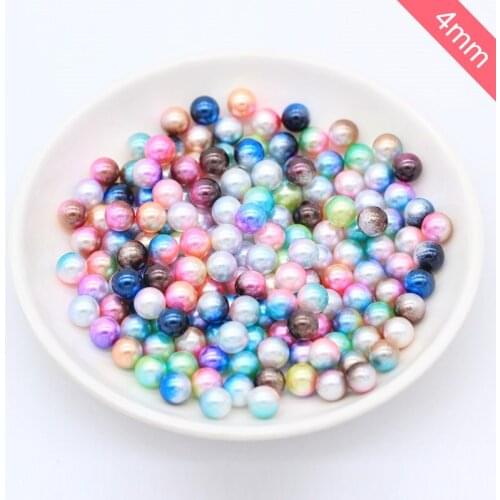 150pcs/lot 4mm Multicolor No Hole Imitation Pearls Round Loose Beads Garment Handmade DIY Accessories For Fashion Jewelry Making