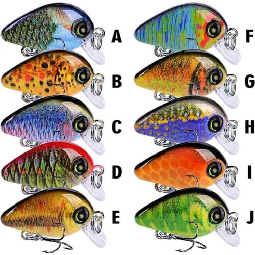 28.5mm/2g Artificial Crank Freshwater Plastic Fishing Bait 3D Eyes Anti-Corrosion Bionic High Quality Fishing Lure Hard Bait