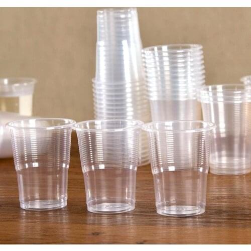 50Pcs Clear Plastic Disposable Cups Party Shot Glasses Jelly Ice Cream Cups Birthday Tumblers Wine Tea Coffee Cup
