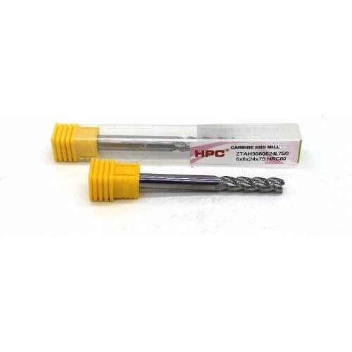 6*6*75 of 3 flutes HRC 60 mill cutter solid carbide end mill CNC machine milling tools