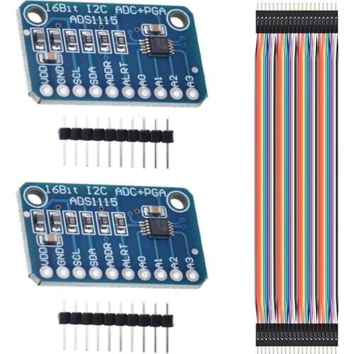 2PCS ADS1115 ADC Analog To Digital Module 4 Channel Development Board Analog To Digital Converter For Arduino With Cable