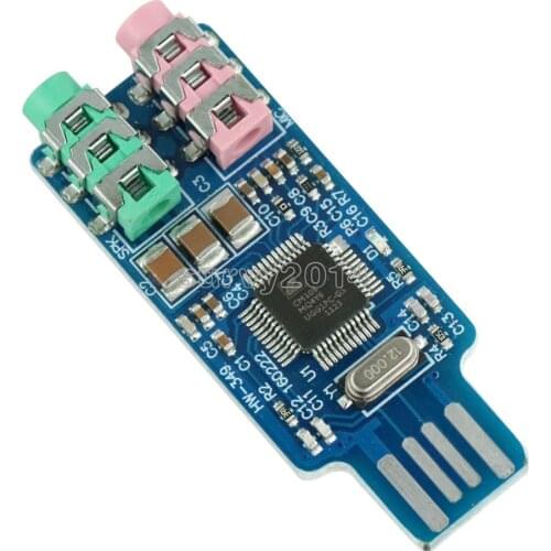 Free driver USB Sound Card CM108 USB Sound Card Chip Blue