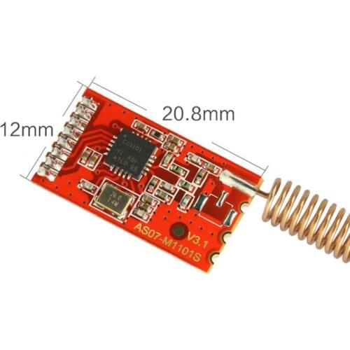 2pcs/lot 433MHz CC1101 AS07-M1101S Wireless RF Transceiver Module SI4432 RF Serial Communication Transmission