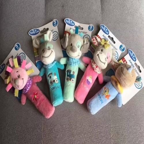 Baby Toys Cute Plush Stick Rattles Toy Soft Mobiles Handbell Newborn Toddlers Grasp Training Toys Cartoon Animal Educational Toy