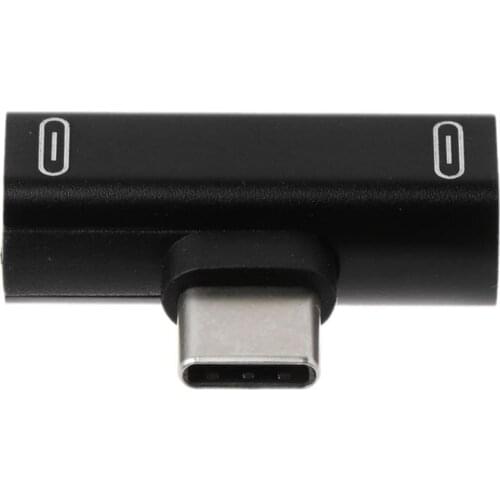 Dual Type C USB-C Earphone Headphone Charging Charger Adapter Splitter Convertor for xiaomi 6 6X 8 Note3 Mix 2 Mate