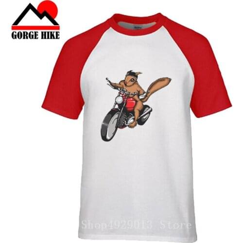 2019 streetwear Squirrel on a Bike motorcycle squirrel rock rider DH Mens MTB anime print tshirts funny t-shirts male t shirts