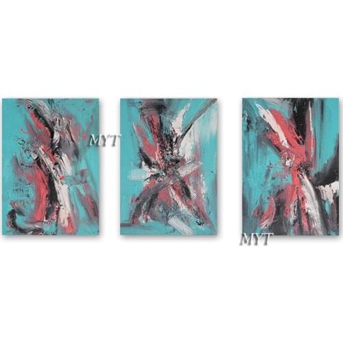 Hot Handmade Abstract 3 PCS 1 Set Canvas Painting Minimalist Style Wall Art Pictures For Living Room Bedroom Unframed