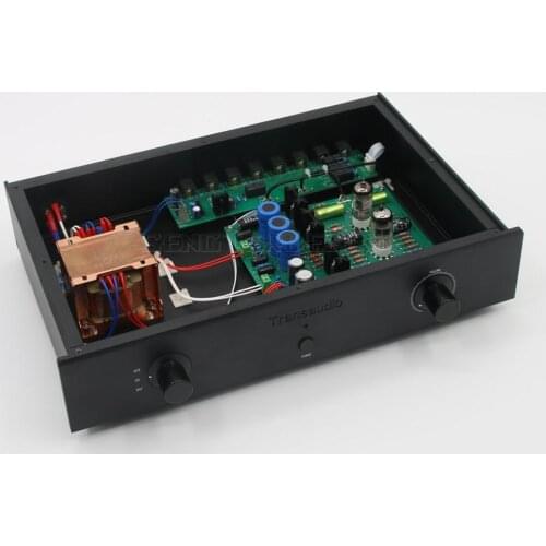 Finished Black C19 Pre-amp Audio HiFi Stereo WE420A/5755+12AU7 Vacuum Tube Preamplifier