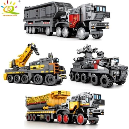 HUIQIBAO TOYS 996+pcs Military Movie Trucks Building Blocks For Children Army Wandering Earth vehicles Soldiers bricks
