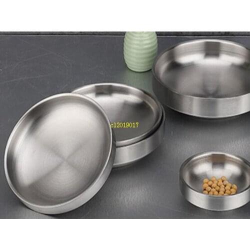 Korean pickle dish stainless steel round dipping seasoning saucer dish dish