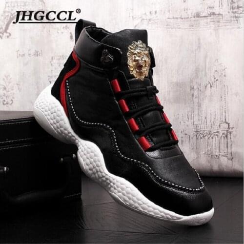 New Luxury Brand Men Fashion High Top Sneakers Spring Autumn Casual High Shoes Men Leather Boots Microfiber Shoes p28