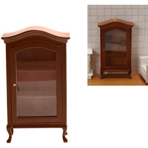 Dolls House Mini Furniture Birch Wood Wine Cabinet Dollhouse Kitchen Decor 1/12