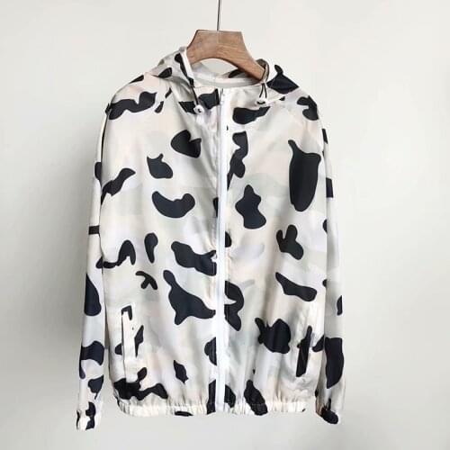Fashion Summer Mens Jackets Thin Print Long Sleeve Casual Hoodie Sunscreen Coat Chamarras Para Hombre