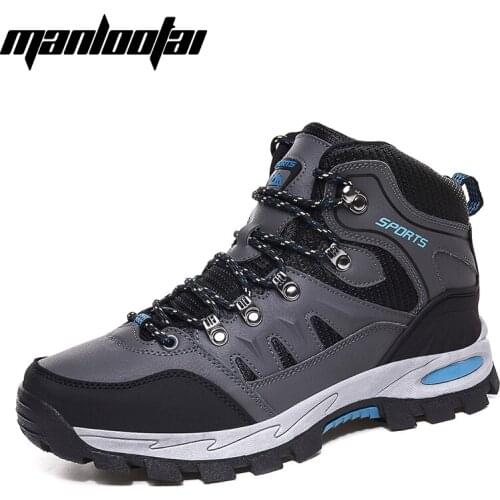 2021 Winter Ankle Boots Men Leather Casual Shoes Outdoor Camping Waterproof Work Tooling Mens Boots Sneakers Military Army Botas