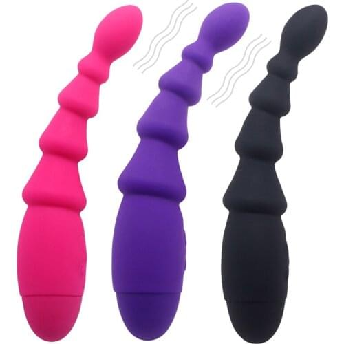 10 Speed Soft Silicone Anal Beads Plug Vibrator Charging Sex Products G Spot Vagina Massager Vibrator Anal Sex Toys for Women A3