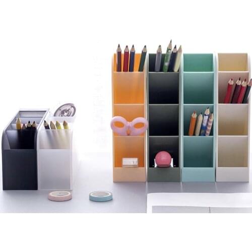 Desktop Makeup Brushes Pen Pencil Storage Box Cosmetics Organizer Pen Holder Sundries Container Case