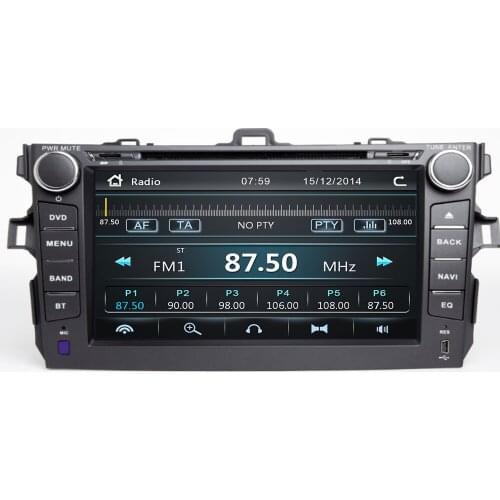 New 2 din best TDA7851 car dvd for Toyota Corolla 2007 2008 2009 2010 2011 8'' GPS stereo radio touch screen camera maps