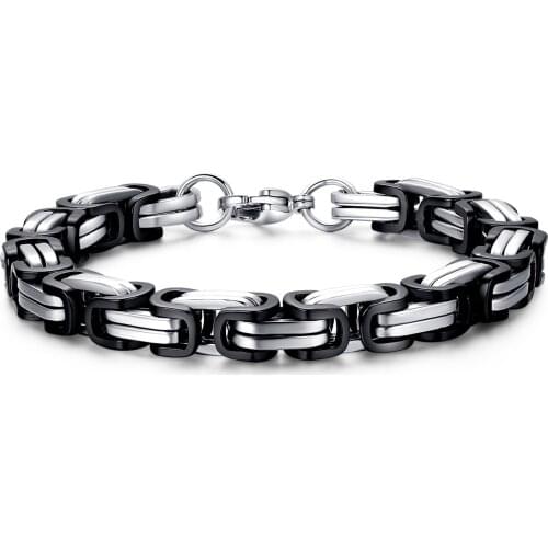 New Mens Bracelet Personalized Stainless Steel Bracelets Trendy Hand Accessories Black