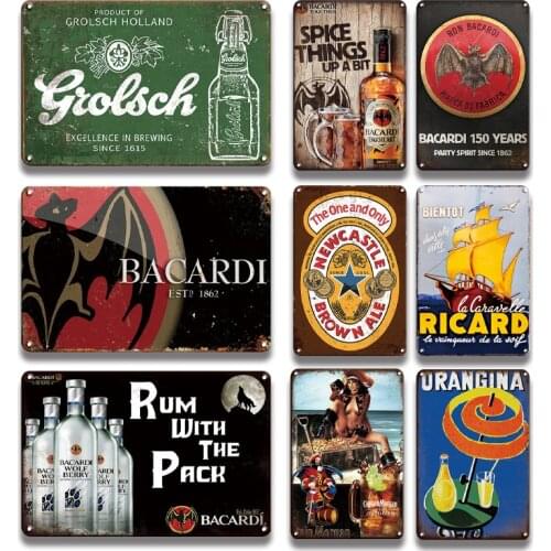 Orangina Duff Beer Metal Tin Poster Vintage Beer Metal Wall Art Decorative Plaque Retro Tiki Bar Kitchen Room Decor Wall Sticker