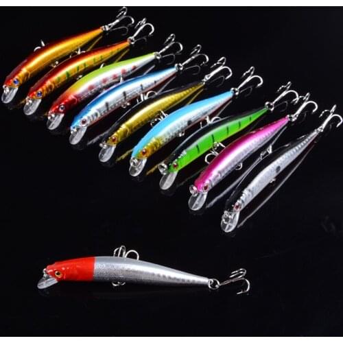 1pcs Lifelike Minnow Fishing Lure Bait 9.7cm 8.2g Swimbait Floating Wobblers Lure Popper Fishing Lure Pesca With 3D Eyes