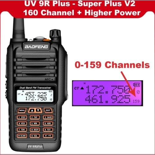 Professional Baofeng UV-9R Plus 160 Channel ip67 waterproof 20-50km walkie talkie Long Range two way radio vhf uhf ham CB Radio