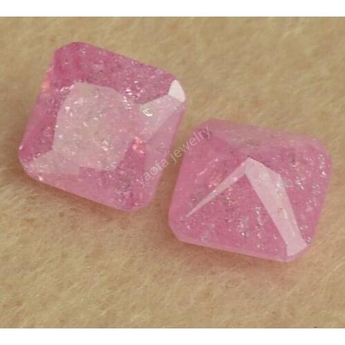 Sale 3*3~15*15mm A2 Red Pink Color Dyed Ice Stone Octagon Shape Square Cut Loose Synthetic Cubic Zirconia CZ Gems For Jewelry