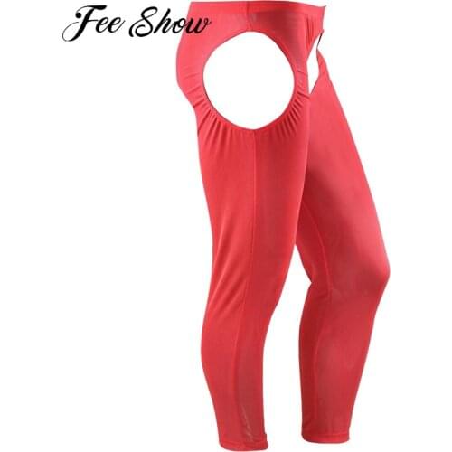 Sexy Mens Mesh Sheer Mesh Stretchy Catsuit Underwear Open Crotch Pants See Through Gay Fetish Men Exotic Pants Leggings Trousers