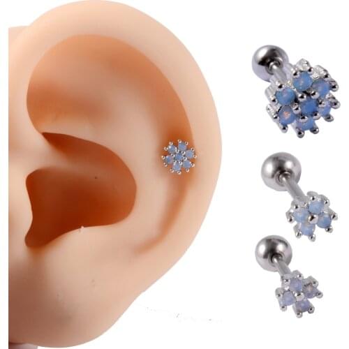 1PC Opal Ear Helix Cartilage Stud Earring Tiny Mini Tragus Helix Tragus Lip Stud Earring Piercing Body Jewellery