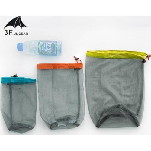 3F UL GEAR 3 size 28*13cm/36*17cm/45*20cm Ultra-light PU coating camping outdoor mesh bag