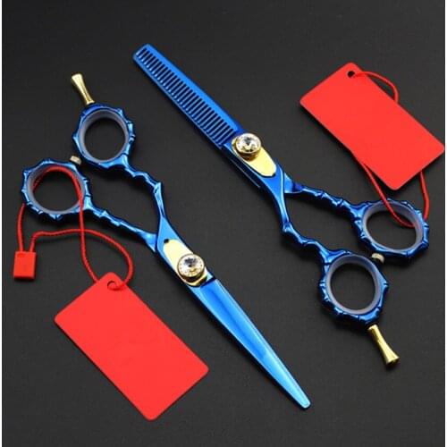 Upscale Professional japan 440c 6 inch bamboo hair scissors cutting barber makeup makas thinning shears hairdressing scissors