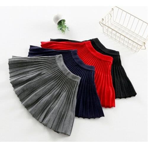 Girls Skirt 2020 Spring/Autumn 100% Cotton Kids Ruffle Knitted Tutu Skirts For School Girl 2-13 Years Bottoms Wear TX214