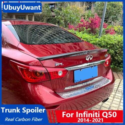 UBUYUWANT Rear Trunk Spoiler Wing for Infiniti Q50 2014-2021 High Quality Real Carbon Fiber Car Lip Rear Spoiler Wing Decoration