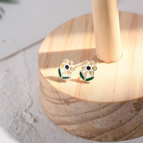 Sweet Yellow Flower Earrings for Women Summer Korean Fashion Dating Jewelry 2021 Trend Friend Gift Boucle Oreille Femme ​M4