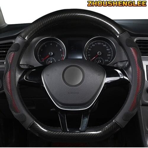 ZHOUSHENGLEE Microfiber Leather Car Steering Wheel Cover For Acura TSX MDX RDX TL RSX TLX Integra