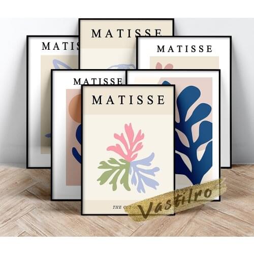 Henri Matisse Famous Classic Poster, La Gerbe Cutouts Canvas Painting, Matisse Color Dance Art Prints, Modern Home Room Decor
