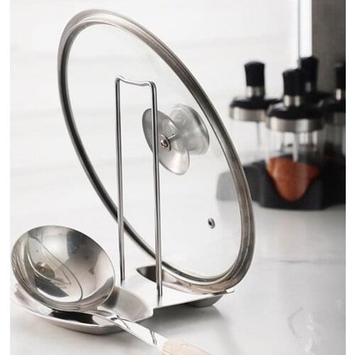 1Pcs Kitchen Organizer Pot Lid Rack Stainless Steel Pot Lid Shelf Stand Sponge Holder Detachable Pan Cover Kitchen Accessories