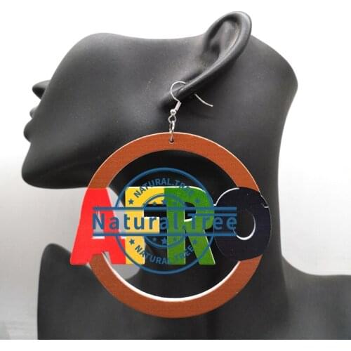 100% Blessed wooden earrings can mixed 2 colors