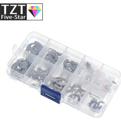 120PCS 304 Stainless Steel Stainless Steel E Clip washer Assortment Kit Circlip retaining ring for shaft fastener M1.5~M1