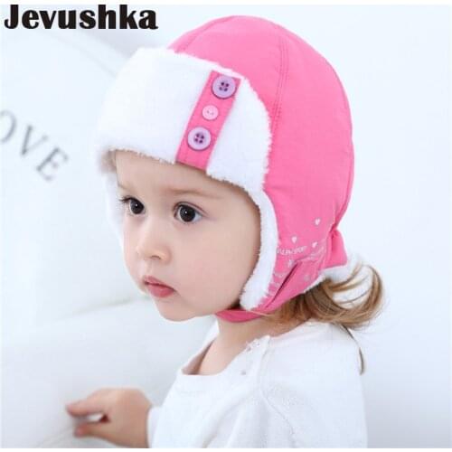 2019 Baby Winter Hat Girls Bomber Hats Warm Fleece Lining Toddler Caps for Kids HT19012