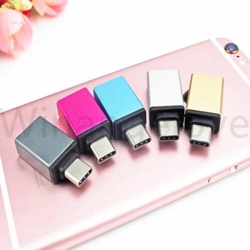 500pcs Colorful USB 3.1 Type C Female OTG Adapter Converter For Macbook /Lenovo ZUK Z1/Pixel C/Nokia N1