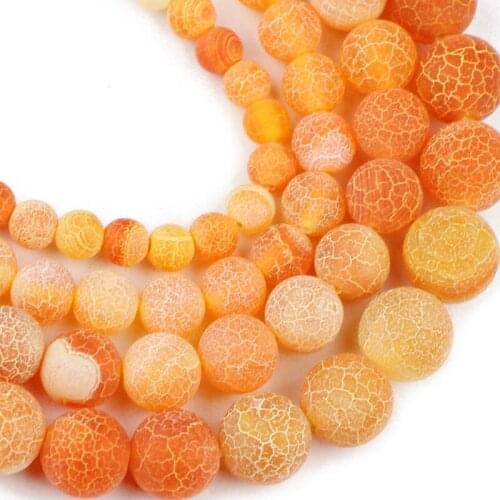 YHBZRET Orange Weathered carnelian Natural Stone Matte Spacer Loose Beads For Jewelry Making 6/8/10/mm DIY Bracelet Accessories