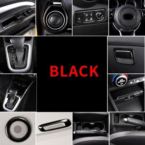 Black item for KIA stonic 2019 Steering wheel LOGO ring Air conditioner outlet frame Gear panel Decorative stainless steel kx1