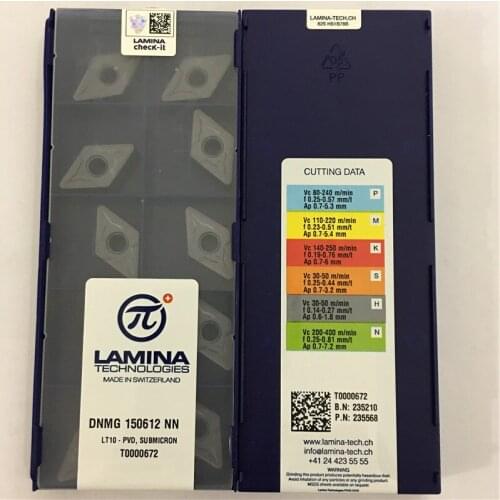 DNMG150612-NN LT10 100% Original LAMINA carbide insert with the best quality 10pcs/lot free shipping