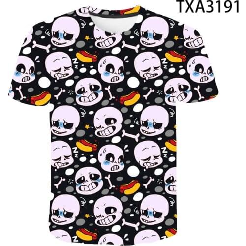 New Streetwear Undertale 3D Printed T-shirts Short Sleeve Boy Girl Kids Fashion Men Women Children Casual Cool Summer Tops Tee