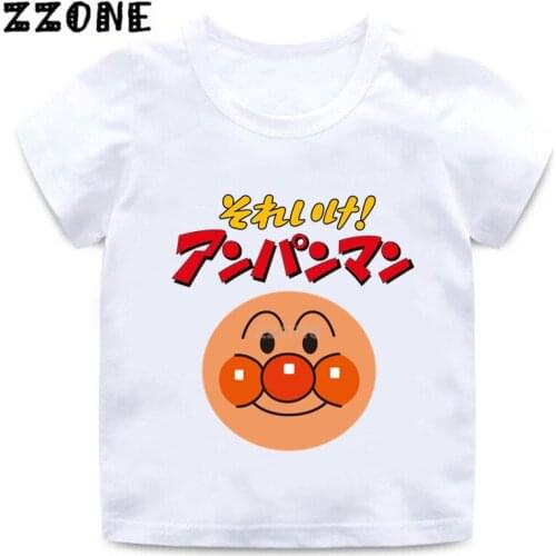 Boys and Girls Anpanman with Cartoon Print T shirt Kids Baikinman Funny Clothes Baby Summer Short Sleeve T-shirt