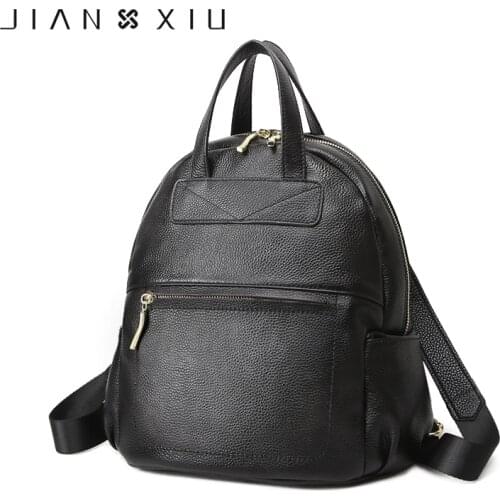 JIANXIU Women Backpack High Quality Youth Genuine Leather Backpacks for Teenage Girls Female School Shoulder Bag 2019 Back Pack