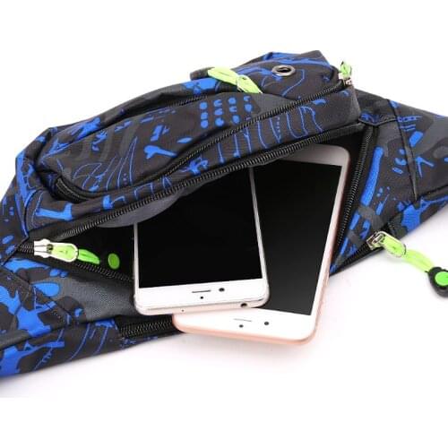 Unisex Camouflage Multi Pocket Waist Bag Nylon Fanny Pack Waterproof Sport Bag U7EF