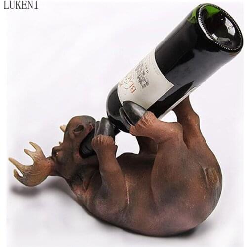CREATIVE NORDIC RETRO RESIN SIMULATION DEER WINE RACK HOUSEHOLD ITEMS DECORATION INDOOR WINE CABINET CRAFTS ORNAMENTS