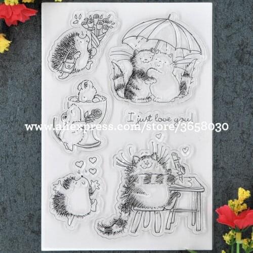 Love you Cats Scrapbook DIY photo cards rubber stamp clear stamp transparent stamp 11x16cm 8101607